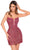 Amarra 88018 - Crystal Beads Sheath Cocktail Dress Special Occasion Dress 000 / Dark Nude/Red/Bright Fuchsia