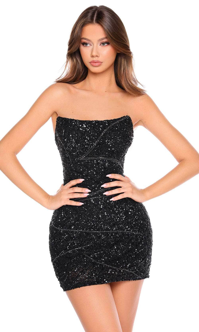 Amarra 88022 - Strapless Sheath Cocktail Dress Special Occasion Dress 000 / Black