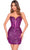 Amarra 88027 - Sequin Basque Cocktail Dress Special Occasion Dress 000 / Purple