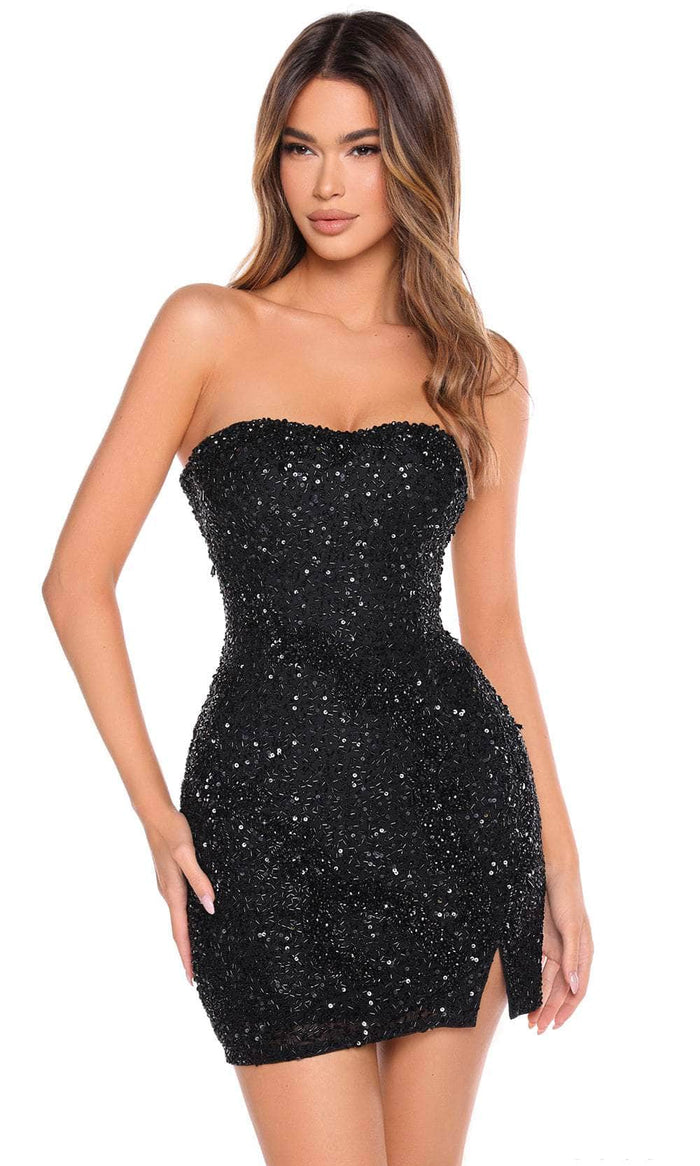 Amarra 88028 - Strapless Sequin Cocktail Dress Special Occasion Dress 000 / Black