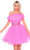 Amarra 88038 - Tulle Straight Across Cocktail Dress Special Occasion Dress 000 / Hot Pink