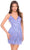 Amarra 88042 - V-Neck Sheath Cocktail Dress Special Occasion Dress 000 / Periwinkle/Electric Orchid