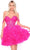 Amarra 88064 - Off Shoulder Ruffled Cocktail Dress Homecoming Dresses 000 / Neon Pink