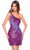 Amarra 88069 - Fringed Slit Asymmetric Cocktail Dress Special Occasion Dress 000 / Magenta