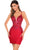 Amarra 88072 - V-Neck Sequin Appliqued Cocktail Dress Special Occasion Dress 000 / Red