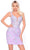 Amarra 88075 - Lace Appliqued Sleeveless Cocktail Dress Homecoming Dresses 000 / Lilac/Multi