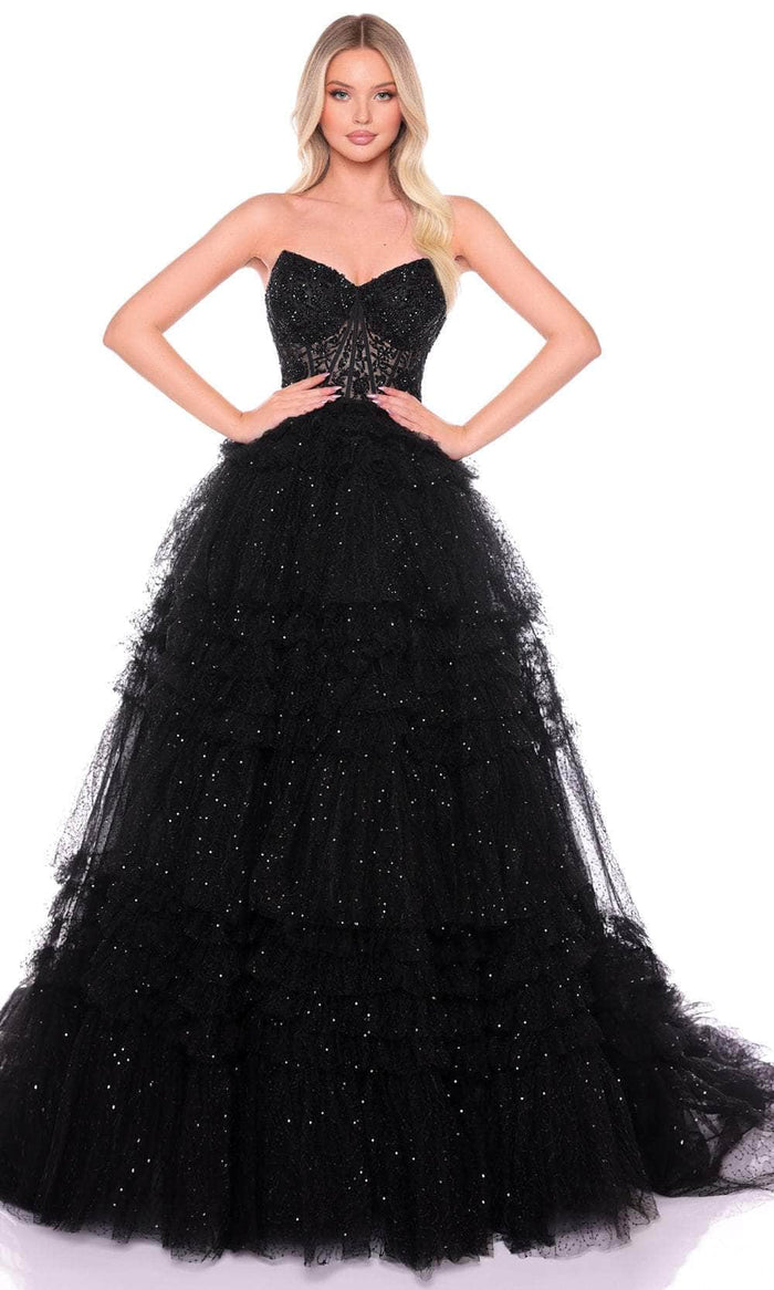 Amarra 88099 - Beaded Strapless Ballgown Special Occasion Dress 000 / Black