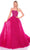 Amarra 88129 - Floral Strapless Ballgown Quinceanera Dresses 000 / Bright Fuchsia