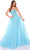 Amarra 88129 - Floral Strapless Ballgown Quinceanera Dresses 000 / Light Blue