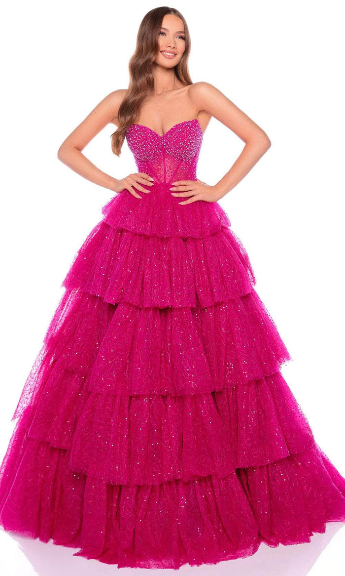 Amarra 88131 - Strapless Sweetheart Ballgown Special Occasion Dress 000 / Bright Fuchsia