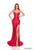 Amarra 88306 - Beaded Bodice Sheath Gown with High Slit Evening Dresses 000 / Red