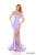 Amarra 88308 - Plunging V-Neck Sequin Sheath Gown Prom Dresses 000 / Lavender