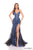 Amarra 88366 - Sequin Embroidered Tulle Trumpet Gown Prom Dresses 000 / Black/Royal