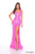 Amarra 88377 - Geometric Sequin Sheath Gown with Slit Prom Dresses 000 / Fuchsia