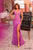 Amarra 88377 - Geometric Sequin Sheath Gown with Slit Prom Dresses 000 / Magenta