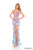 Amarra 88393 - Floral Beaded Sheath Gown with High Slit Prom Dresses 000 / Light Blue/Multi