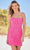 Amarra 88686 - Floral Sequin Cocktail Dress Cocktail Dresses 00 / Neon Pink