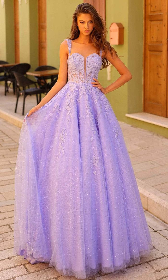 Amarra 88739 - 3D Floral Embellished Corset Bodice Ballgown Special Occasion Dress 000 / Periwinkle