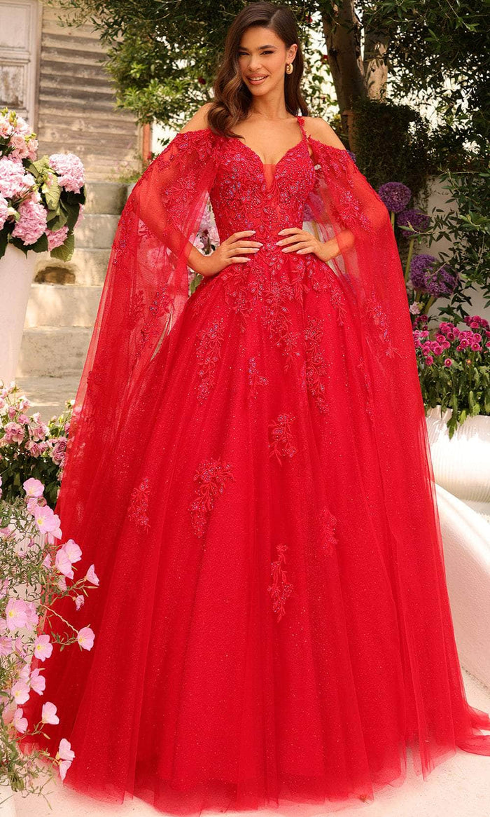 Amarra 88743 - Sweetheart Embroidered Ballgown Special Occasion Dress 000 / Red