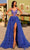 Amarra 88788 - Tiered A-Line Prom Dress with Slit Special Occasion Dress 000 / Royal Blue