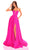 Amarra 88801 - Fitted Plunging A-line Prom Dress Special Occasion Dress 000 / Fuchsia