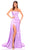 Amarra 88835 - Strapless Slit Evening Dress Special Occasion Dress 000 / Lilac