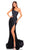 Amarra 88877 - Asymmetrical Fitted Evening Dress Special Occasion Dress 000 / Black/Multi