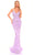 Amarra 94010 - V-Neck Floor Length Evening Dress Special Occasion Dress 000 / Lilac/Multi