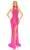 Amarra 94028 - Halter Sheath Evening Dress Special Occasion Dress 000 / Neon Pink