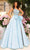 Amarra 94041 - Beaded One-Sleeve Ballgown Special Occasion Dress 000 / Light Blue