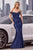 Amoris by Ladivine T402 - Off Shoulder Mermaid Evening Gown Mother of the Bride Dresses XXS / Navy