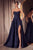 Amoris by Ladivine T701 - Strapless Glitter A-Line Evening Gown Prom Dresses XXS / Navy