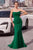 Amoris by Ladivine T702 - Strapless Scoop Neck Evening Gown Prom Dresses XXS / Emerald