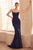 Amoris by Ladivine T702 - Strapless Scoop Neck Evening Gown Prom Dresses XXS / Navy