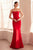 Amoris by Ladivine T702 - Strapless Scoop Neck Evening Gown Prom Dresses XXS / Red