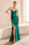 Amoris by Ladivine T704 - Elegant V-Neck Evening Gown Prom Dresses XXS / Emerald