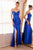 Amoris by Ladivine T704 - Elegant V-Neck Evening Gown Prom Dresses XXS / Royal