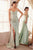 Amoris by Ladivine T704 - Elegant V-Neck Evening Gown Prom Dresses XXS / Sage