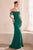 Amoris by Ladivine T705 - Off-Shoulder Chiffon Evening Gown Prom Dresses XXS / Emerald