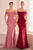 Amoris by Ladivine T705 - Off-Shoulder Chiffon Evening Gown Prom Dresses XXS / Mauve Rose