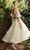 Andrea and Leo A1197 - Strapless Floral Tea-Length Dress Prom Dresses 6 / Ivory-Green