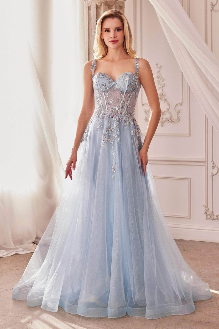 Andrea and Leo A1258 - Illusion Corset Sweetheart Prom Gown Prom Dresses 4 / Dusty Blue