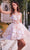 Andrea and Leo A1347 - Floral Sequin A-Line Cocktail Dress Homecoming Dresses 2 / Rose Gold