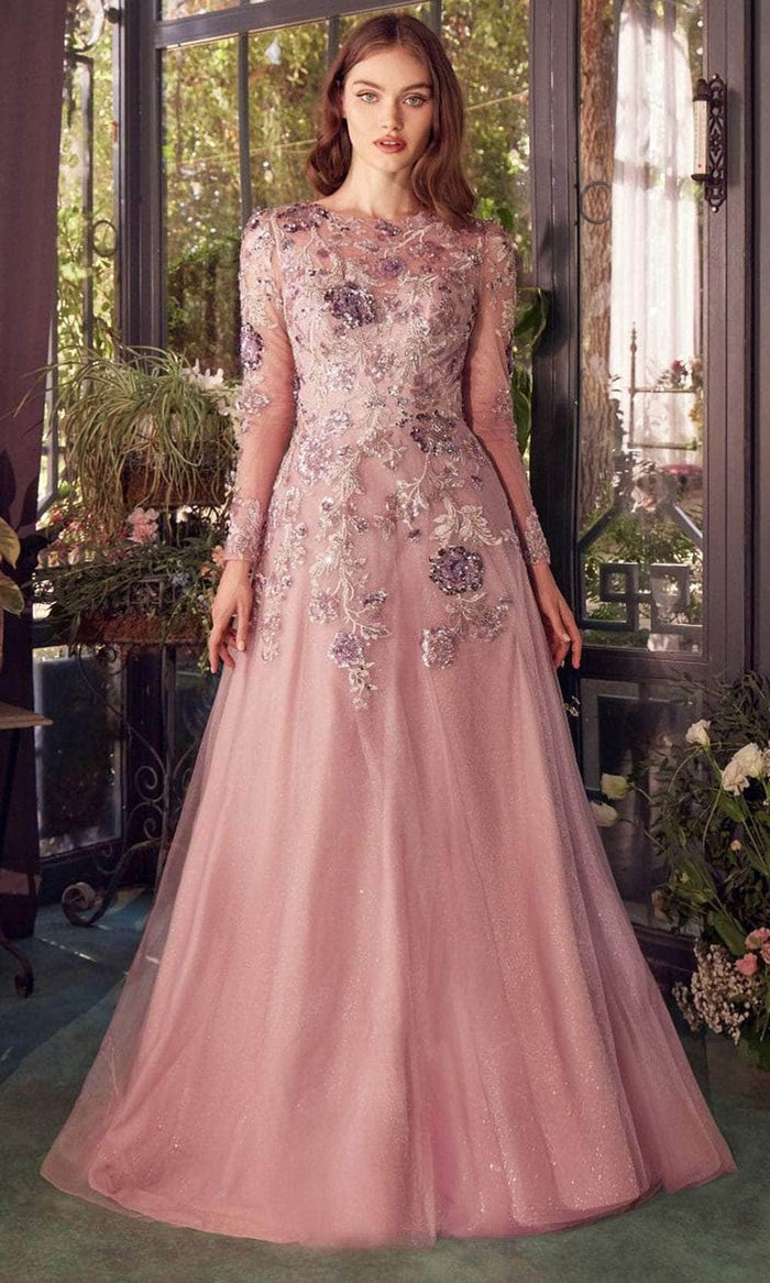 Andrea and Leo A1356 - Embroidered Long Sleeve Evening Gown Special Occasion Dress