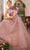 Andrea and Leo A1373 - Rosette Accented Cap Sleeve Prom Gown Special Occasion Dress