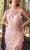 Andrea and Leo A1396 - Floral Appliqued V-Neck Tulle Prom Gown Special Occasion Dress