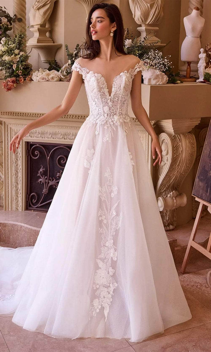 Andrea and Leo WL038 - Illusion Bateau A-Line Bridal Gown Special Occasion Dress