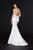 Angela & Alison 91089 - Satin Halter Deep V-Neck Prom Dress Prom Dresses 0 / Ivory