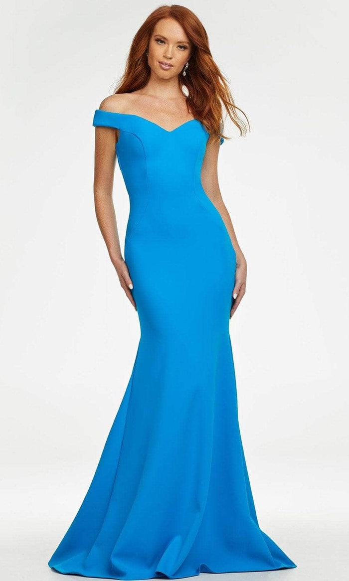 Ashley Lauren 11118 - Off Shoulder Evening Gown Evening Dresses 0 / Blue