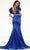 Ashley Lauren - 11130 Plunging Neck Trumpet Evening Gown Prom Dresses 2 / Royal